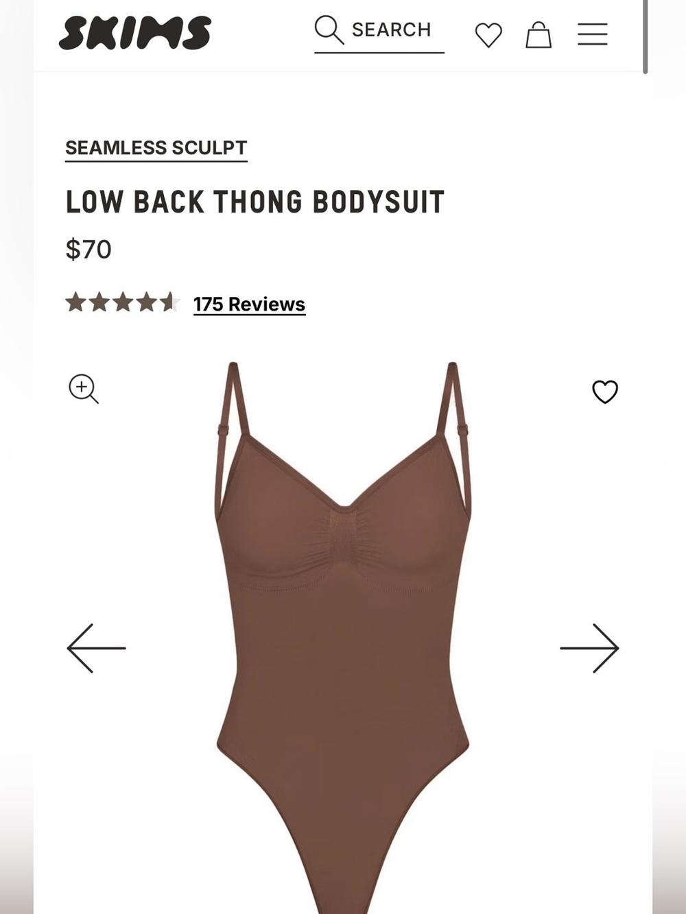 SKIMS Seamless Sculpt Low Back Thong Bodysuit —Jasper
